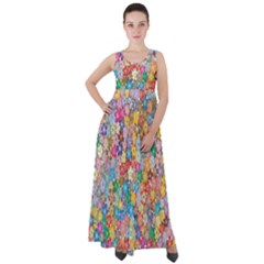 Floral Flowers Empire Waist Velour Maxi Dress by artworkshop