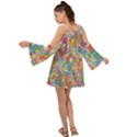 Floral Flowers Kimono Sleeves Boho Dress View2