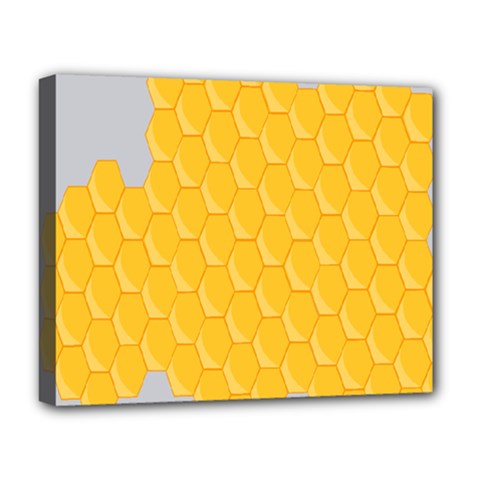 Hexagons Yellow Honeycomb Hive Bee Hive Pattern Deluxe Canvas 20  X 16  (stretched) by artworkshop