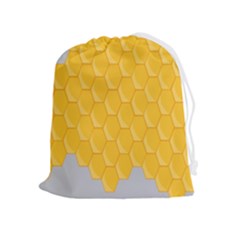 Hexagons Yellow Honeycomb Hive Bee Hive Pattern Drawstring Pouch (xl) by artworkshop