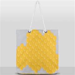 Hexagons Yellow Honeycomb Hive Bee Hive Pattern Full Print Rope Handle Tote (large) by artworkshop