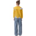 Hexagons Yellow Honeycomb Hive Bee Hive Pattern Kids  Peter Pan Collar Blouse View2