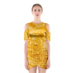 Water Shoulder Cutout One Piece Dress by artworkshop