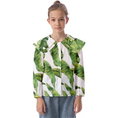 Sheets Tropical Plant Palm Summer Exotic Kids  Peter Pan Collar Blouse by artworkshop