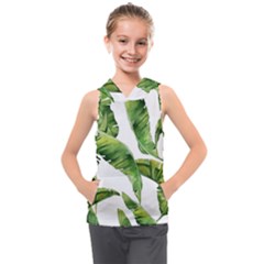 Sheets Tropical Plant Palm Summer Exotic Kids  Sleeveless Hoodie by artworkshop