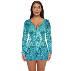 Bubbles Water Bub Long Sleeve Boyleg Swimsuit by artworkshop