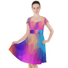 Triangles Polygon Color Cap Sleeve Midi Dress by artworkshop