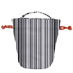 Barcode Pattern Drawstring Bucket Bag by Sapixe