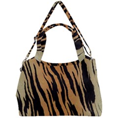 Tiger Animal Print A Completely Seamless Tile Able Background Design Pattern Double Compartment Shoulder Bag by Amaryn4rt
