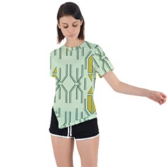 Abstract Pattern Geometric Backgrounds Asymmetrical Short Sleeve Sports Tee by Eskimos
