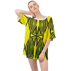 Abstract Pattern Geometric Backgrounds Oversized Chiffon Top by Eskimos