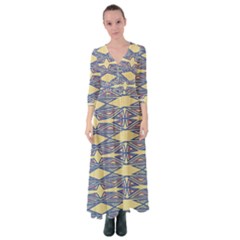 Abstract Pattern Geometric Backgrounds  Button Up Maxi Dress by Eskimos