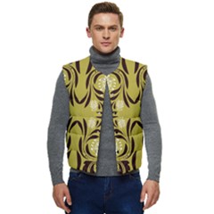 Folk Flowers Print Floral Pattern Ethnic Art Men s Short Button Up Puffer Vest	 by Eskimos
