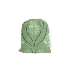 Folk Flowers Print Floral Pattern Ethnic Art Drawstring Pouch (small) by Eskimos