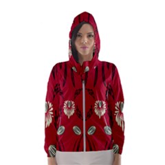 Folk Flowers Print Floral Pattern Ethnic Art Women s Hooded Windbreaker by Eskimos