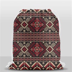 Ukrainian-folk-seamless-pattern-ornament Drawstring Bag (small) by Wegoenart