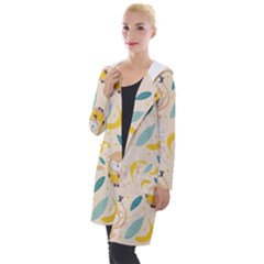 Cute-monkey-banana-seamless-pattern-background Hooded Pocket Cardigan by Jancukart