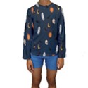 Halloween Ghost Pumpkin Bat Skull Kids  Long Sleeve Swimwear View1