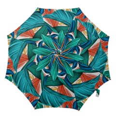Leaves Tropical Exotic Hook Handle Umbrellas (large) by artworkshop