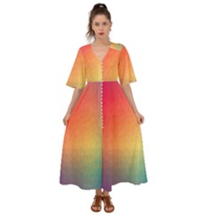 Colorful Rainbow Kimono Sleeve Boho Dress by artworkshop