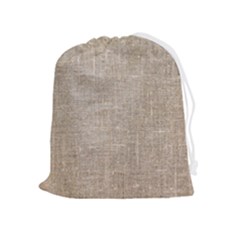 Textile Jute Brown Drawstring Pouch (xl) by artworkshop