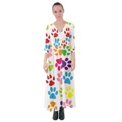 Paw Print Button Up Maxi Dress by artworkshop