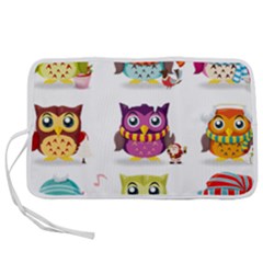 Cartoon-cute-owl-vector Pen Storage Case (l) by Jancukart