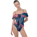 Astronaut-moon-space-nasa-planet Frill Detail One Piece Swimsuit View1