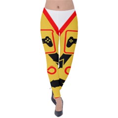 Gamer-geek-video-game-sign-fan Velvet Leggings by Jancukart