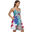 Statue Of Liberty Independence Day Poster Art V-Neck Pocket Summer Dress  View2