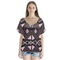 Abstract pattern geometric backgrounds V-Neck Flutter Sleeve Top View1