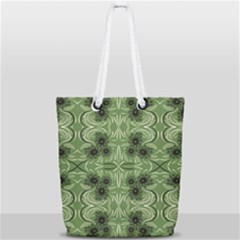Folk Flowers Print Floral Pattern Ethnic Art Full Print Rope Handle Tote (small) by Eskimos