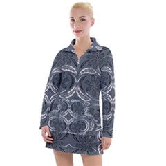 Folk Flowers Print Floral Pattern Ethnic Art Women s Long Sleeve Casual Dress by Eskimos