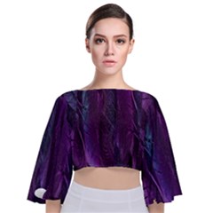Feather Tie Back Butterfly Sleeve Chiffon Top by artworkshop