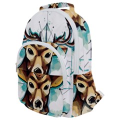 Deer-unicorn-tattoo-drawing-vector-watercolor Rounded Multi Pocket Backpack by Jancukart