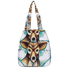 Deer-unicorn-tattoo-drawing-vector-watercolor Center Zip Backpack by Jancukart