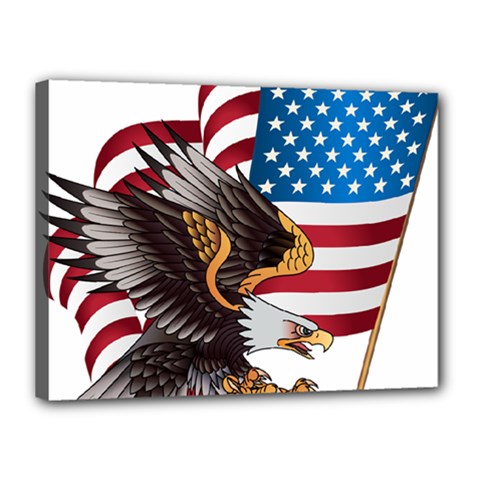 American-eagle- Clip-art Canvas 16  X 12  (stretched) by Jancukart