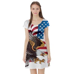 American-eagle- Clip-art Short Sleeve Skater Dress by Jancukart