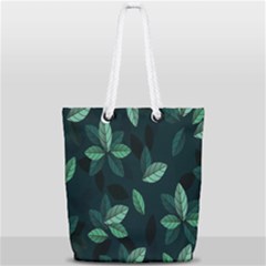Plant Leaves Full Print Rope Handle Tote (small) by artworkshop