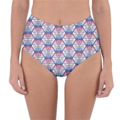 Hackers Town Void Mantis Hexagon Bigender Seven 7 Stripe Pride Flag Reversible High-waist Bikini Bottoms by WetdryvacsLair