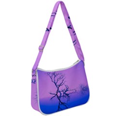 Nature-inspiration-trees-blue Zip Up Shoulder Bag by Jancukart