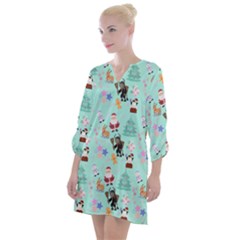 Green Krampus Christmas Open Neck Shift Dress by NerdySparkleGoth
