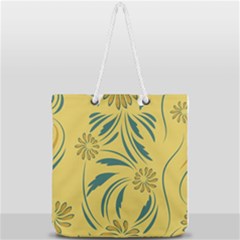 Folk Flowers Print Floral Pattern Ethnic Art Full Print Rope Handle Tote (large) by Eskimos