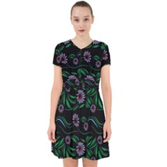 Folk Flowers Print Floral Pattern Ethnic Art Adorable In Chiffon Dress by Eskimos