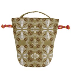Folk Flowers Print Floral Pattern Ethnic Art Drawstring Bucket Bag by Eskimos