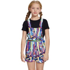 City-street-car-road-architecture Kids  Short Overalls by Jancukart