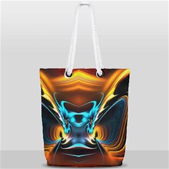 Duck-crazy-duck-abstract Full Print Rope Handle Tote (small) by Jancukart