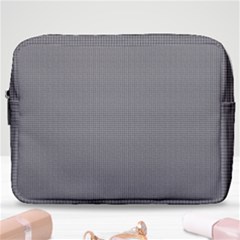 Small Soot Black And White Handpainted Houndstooth Check Watercolor Pattern Make Up Pouch (large) by PodArtist
