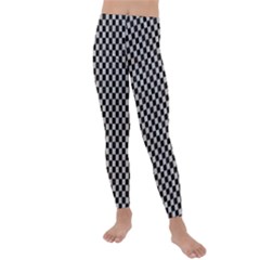 Black And White Watercolored Checkerboard Chess Kids  Lightweight Velour Leggings by PodArtist