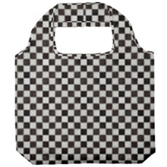 Black And White Watercolored Checkerboard Chess Foldable Grocery Recycle Bag by PodArtist
